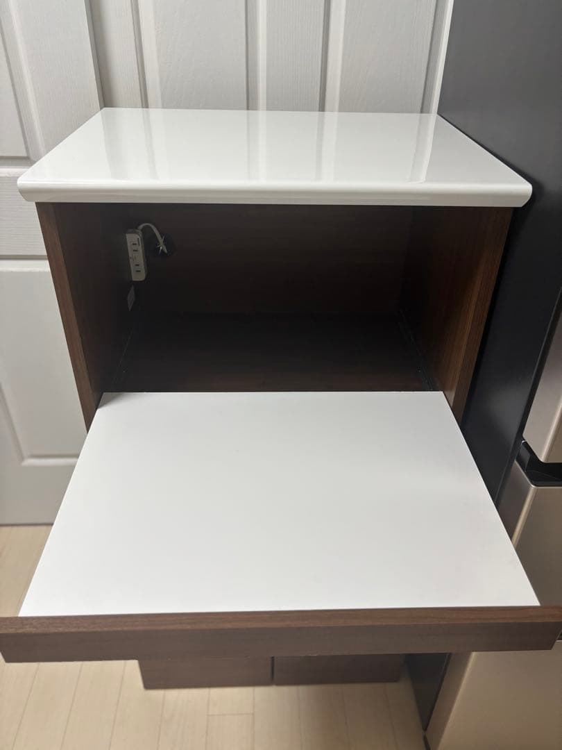 ブラウン木製レンジボード 引き出し付き