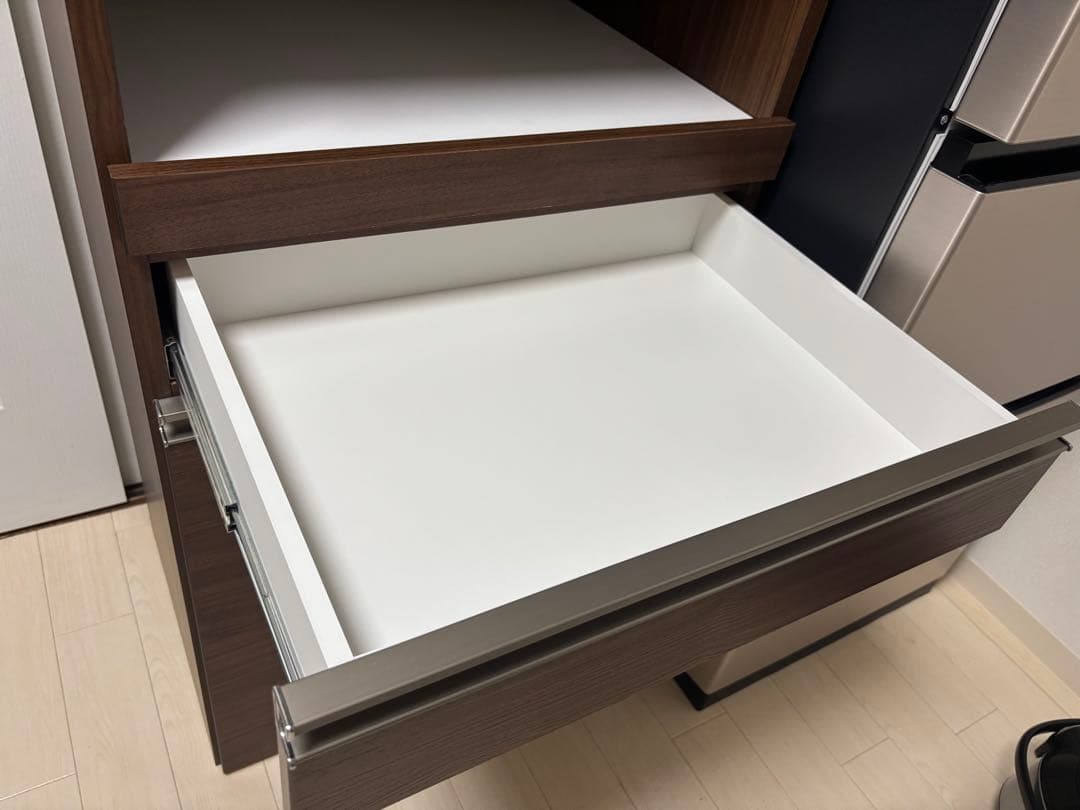 ブラウン木製レンジボード 引き出し付き