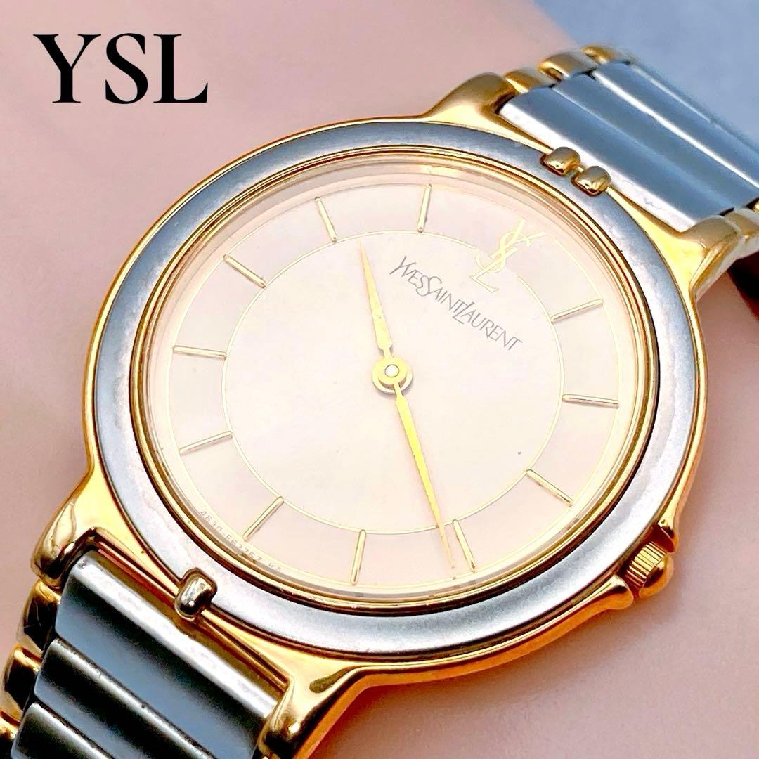 稼動品✨YSLサンローラン レディース 腕時計 コンビベルト シルバー人気モデル