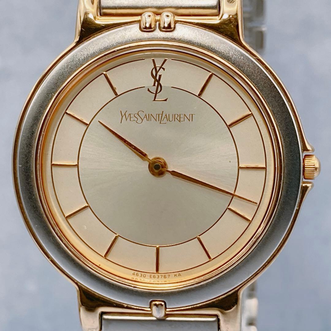 稼動品✨YSLサンローラン レディース 腕時計 コンビベルト シルバー人気モデル