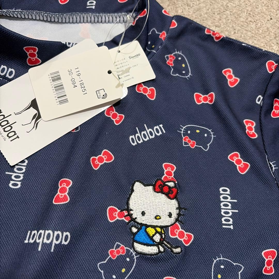 新品未使用タグ付 アダバット半袖 キティー ネイビー