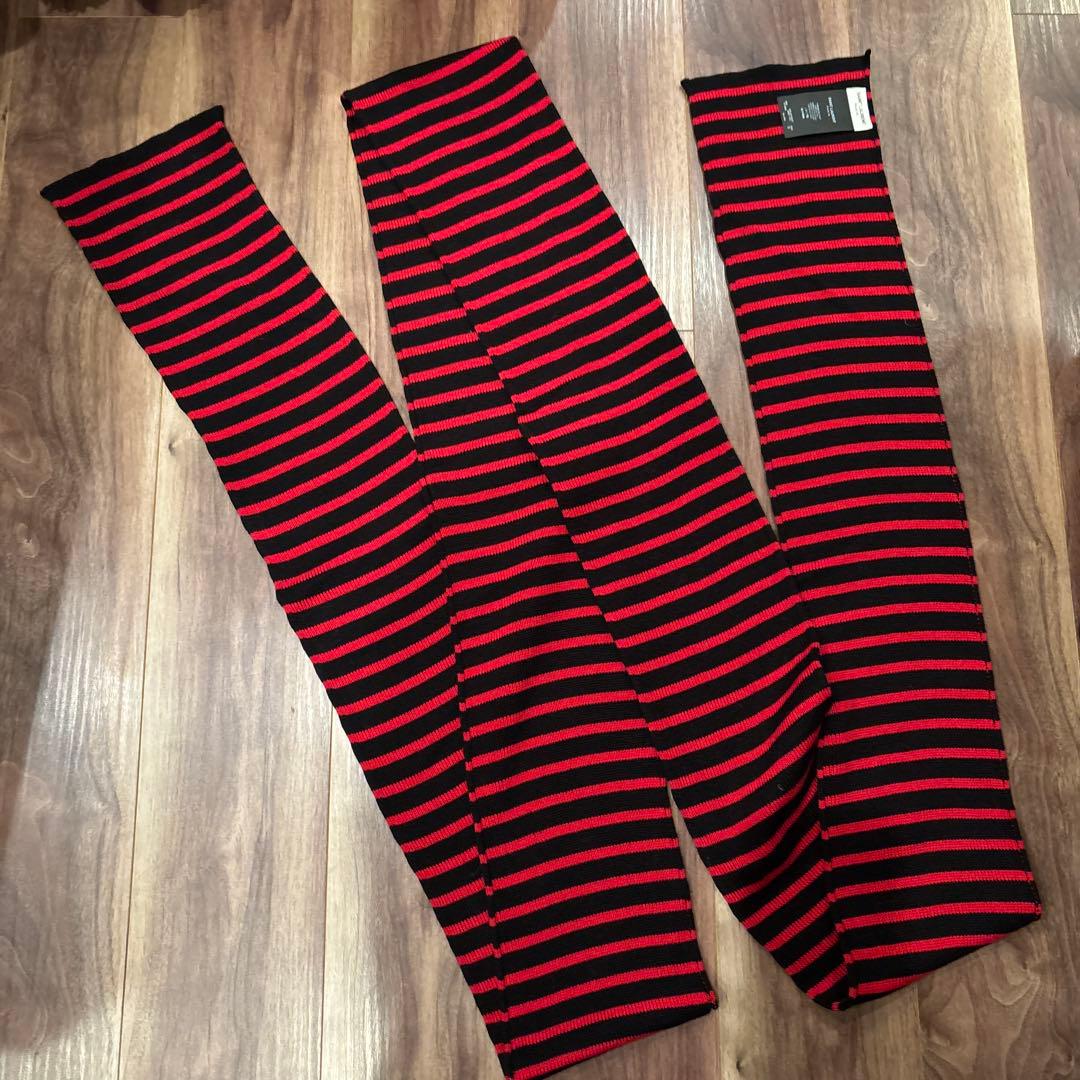 SAINT LAURENT 赤と黒ストライプ マフラー Lサイズ