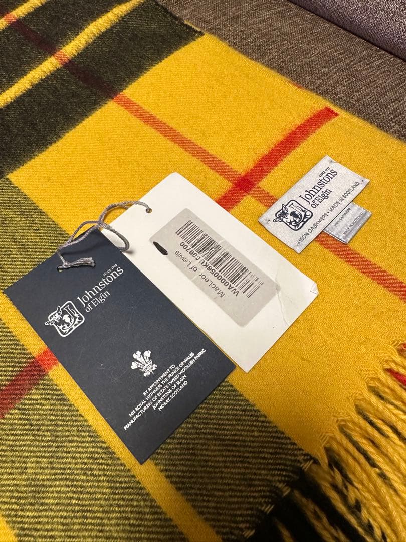 ジョンストンズ 大判ストール イエロー