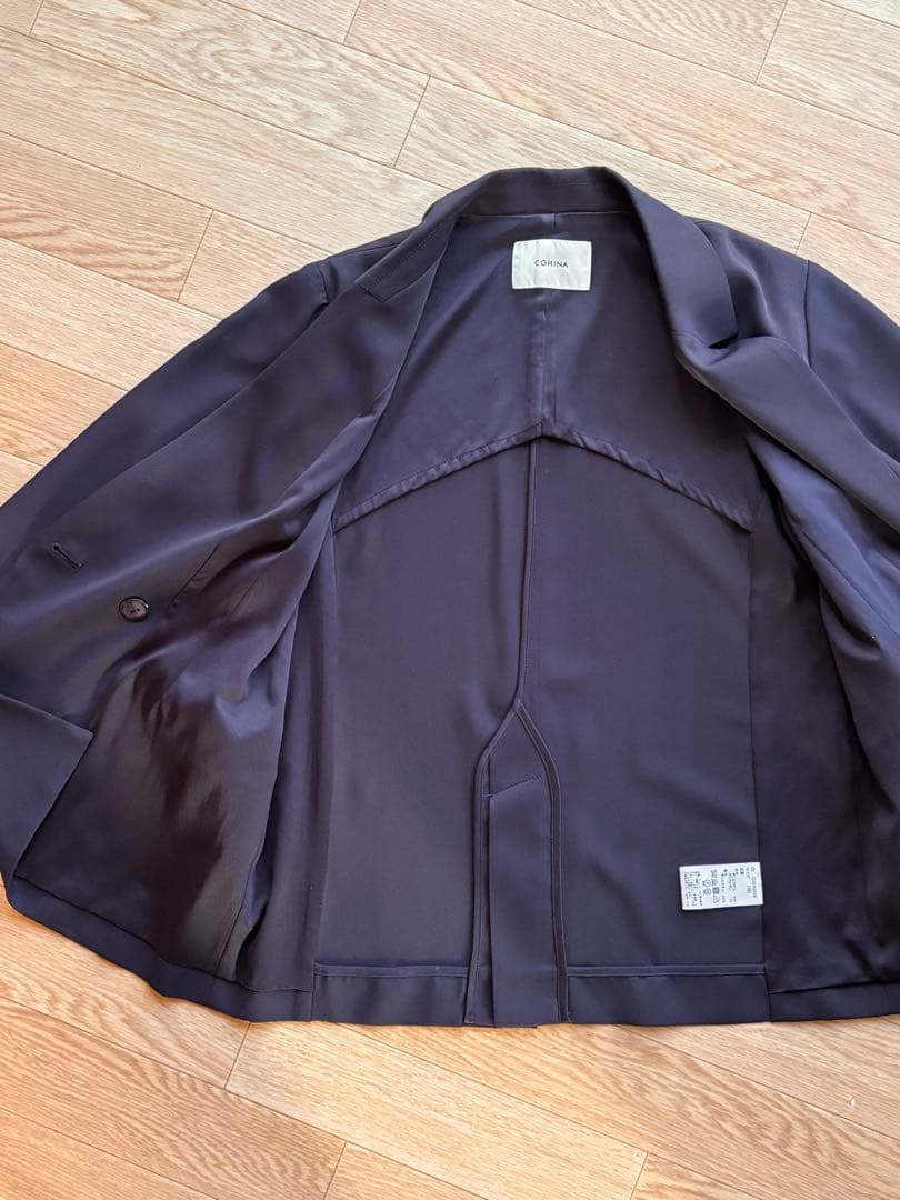 【COHINA】ゴールドボタンダブルジャケット　ネイビー