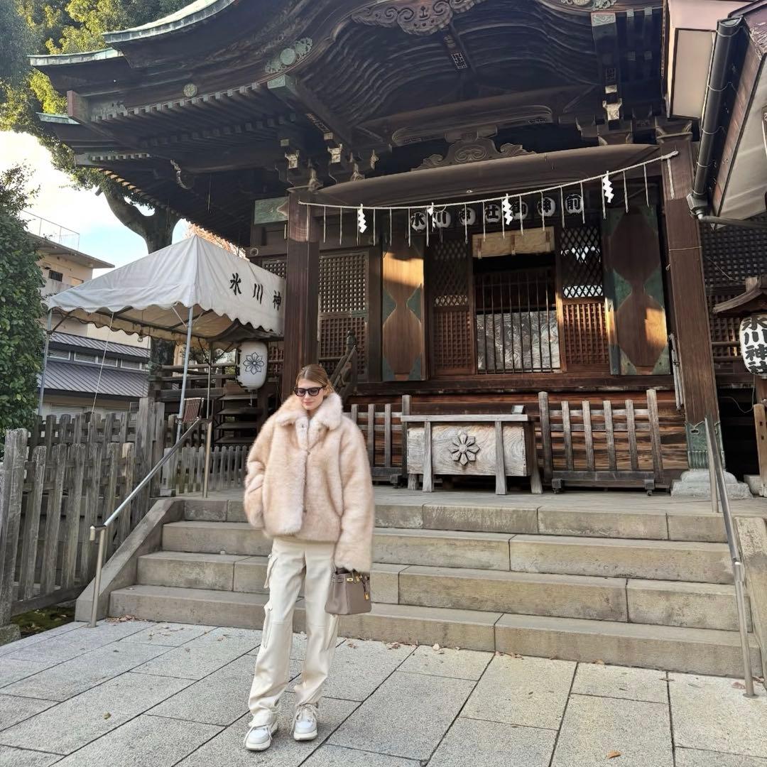 NKNIT 25AW faux fur big jacket ベージュ