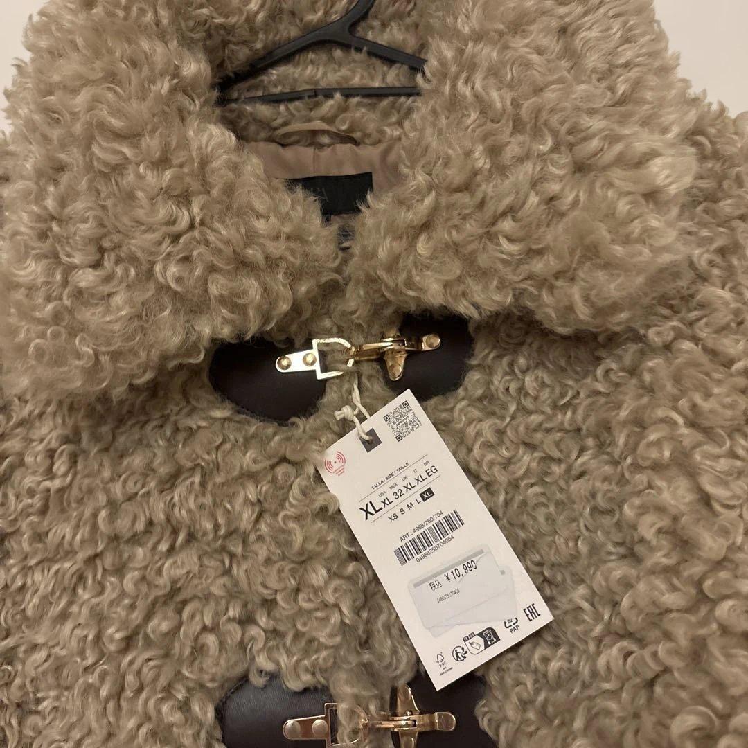 ZARA 新品　トグルボタン フェイクファージャケット　XL