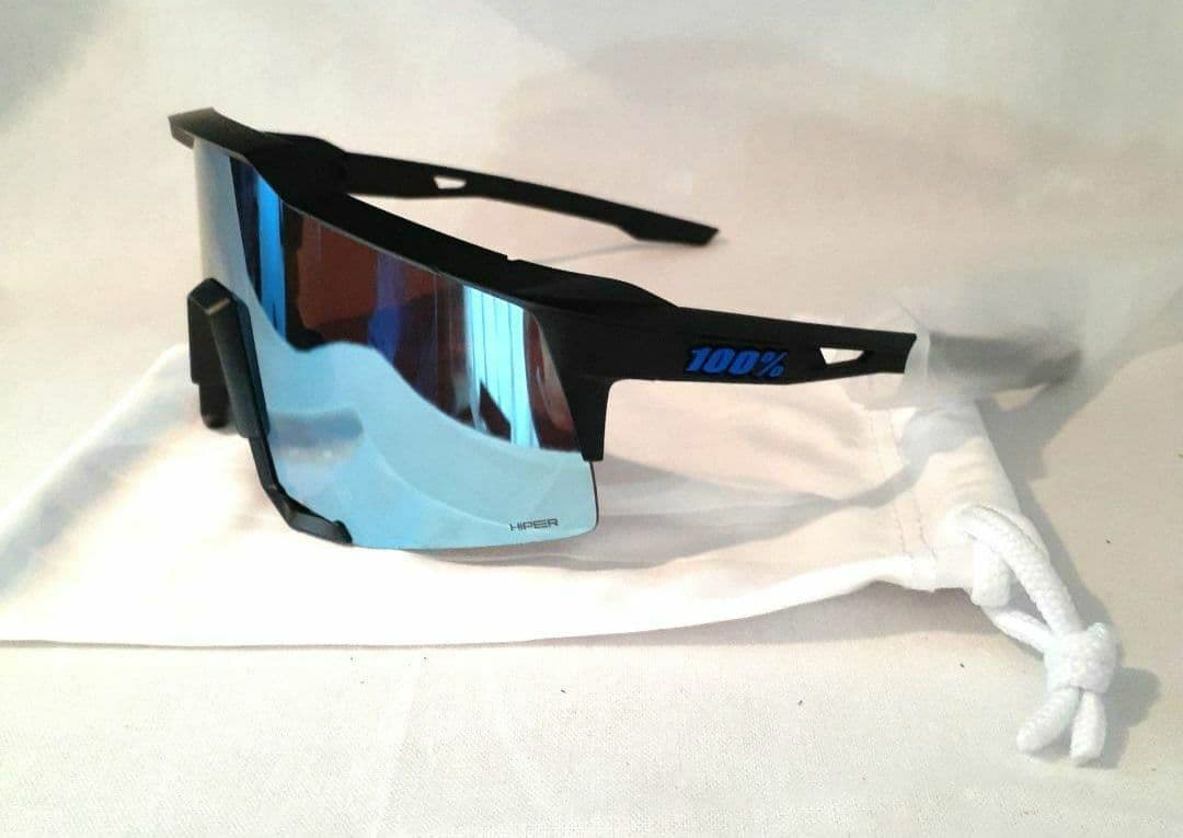 100% SPEEDCRAFT ブラック ブルー ワンハンドレッド サングラス