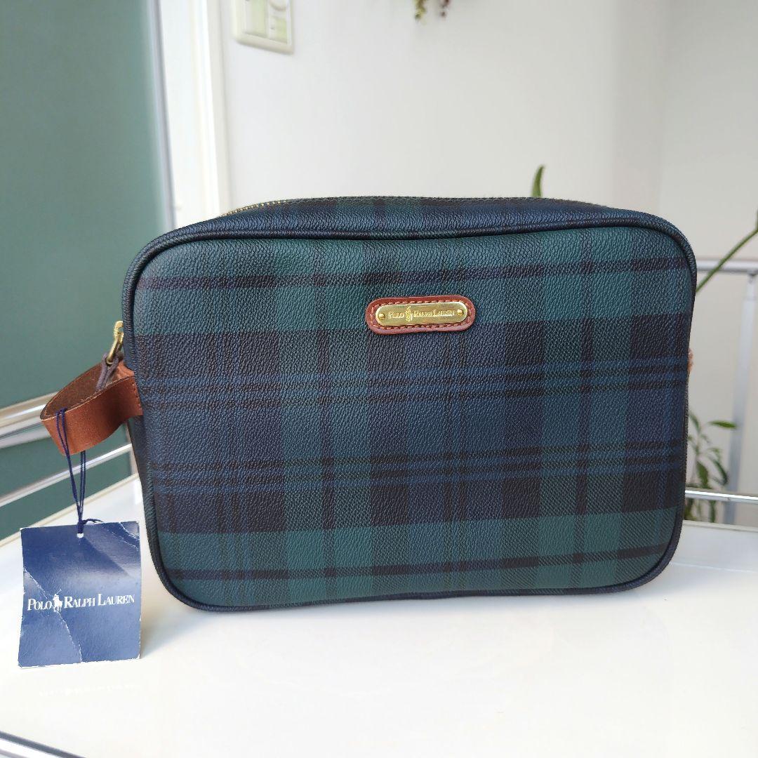 未使用タグ付き美品です！正規品ポロラルフローレン チェック クラッチバッグ