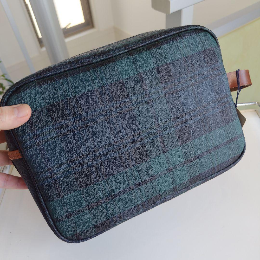 未使用タグ付き美品です！正規品ポロラルフローレン チェック クラッチバッグ