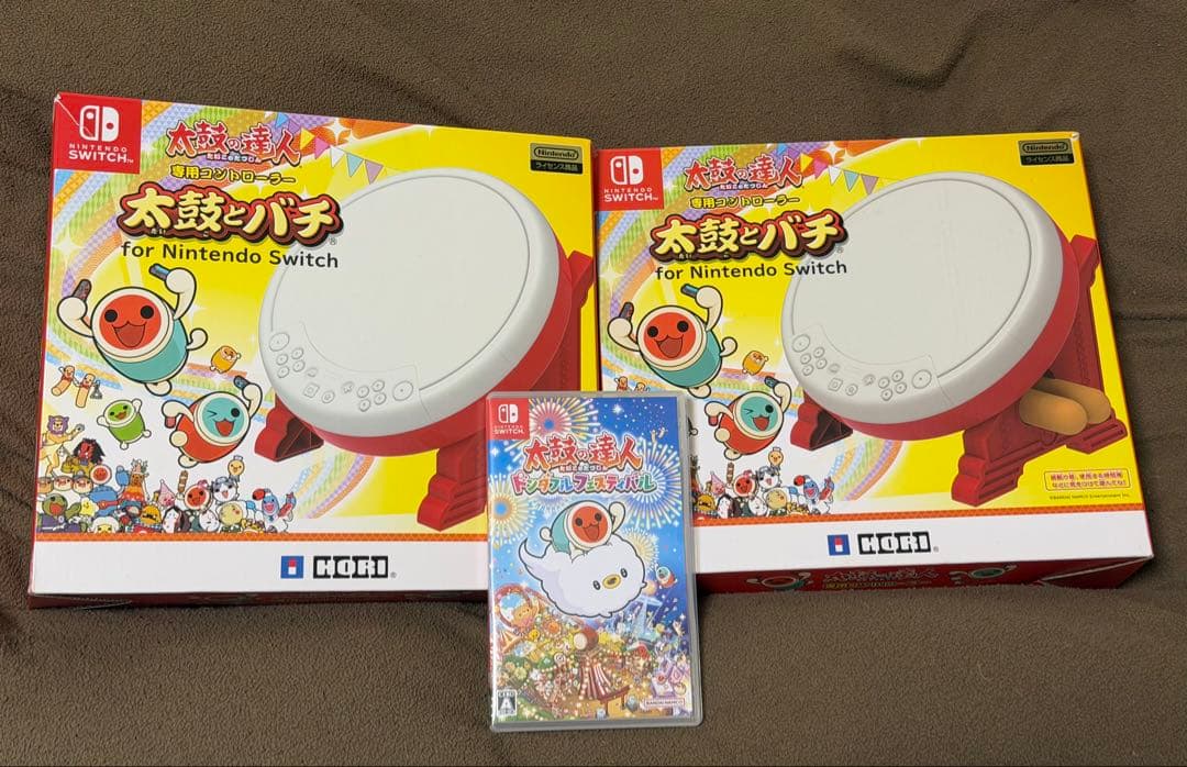 太鼓の達人ドンダフルフェスティバルSwitch 太鼓とバチ専用コントローラー2台