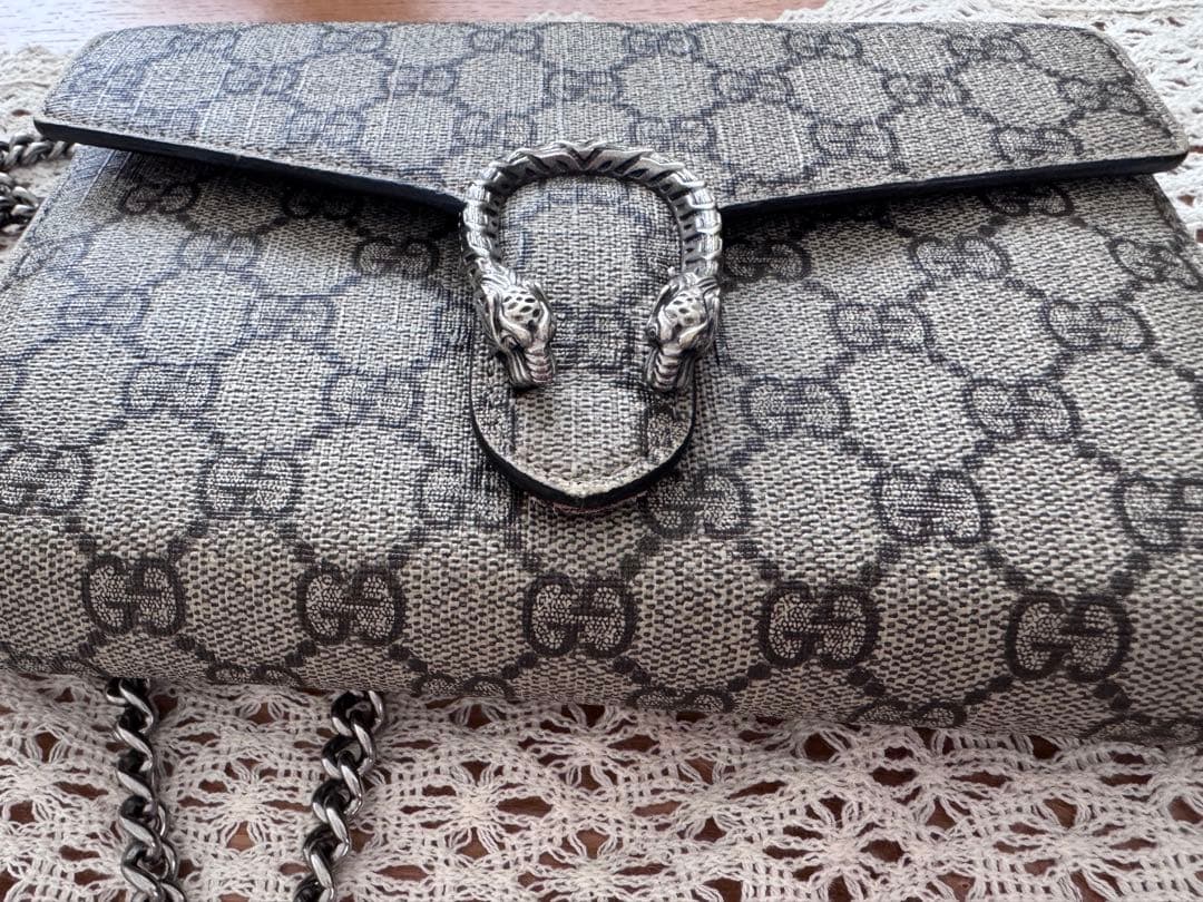 【Gucci ディオニュソス】GG 柄 チェーン ショルダーバッグ