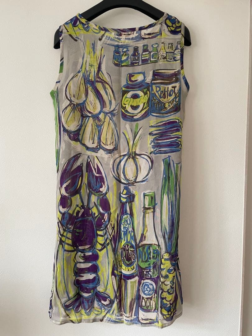 トクコプルミエブォル/アートワンピース チュニックボトル・野菜デザイン