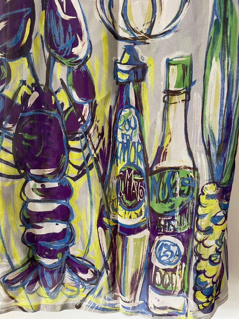 トクコプルミエブォル/アートワンピース チュニックボトル・野菜デザイン