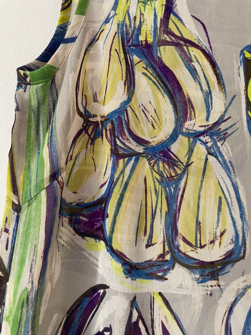 トクコプルミエブォル/アートワンピース チュニックボトル・野菜デザイン