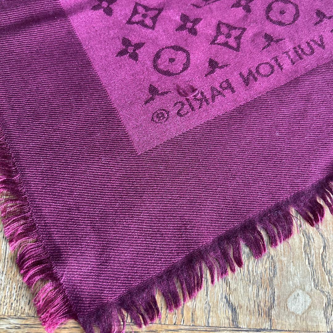 ルイヴィトン モノグラム 大判ストール シルク／ウール フランス製