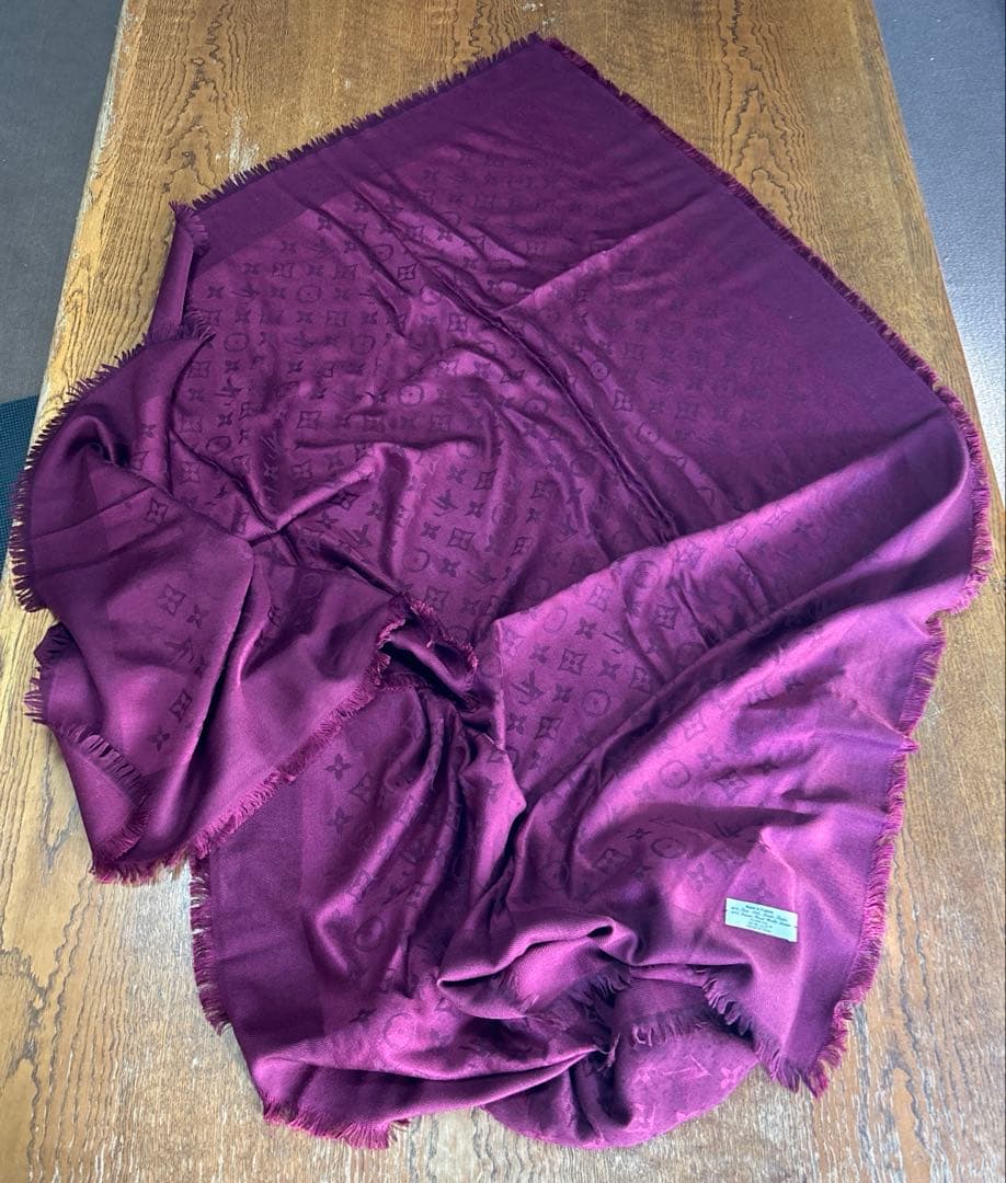 ルイヴィトン モノグラム 大判ストール シルク／ウール フランス製