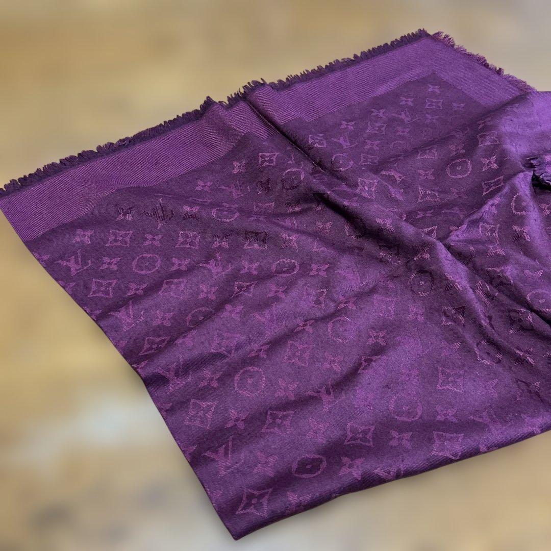 ルイヴィトン モノグラム 大判ストール シルク／ウール フランス製