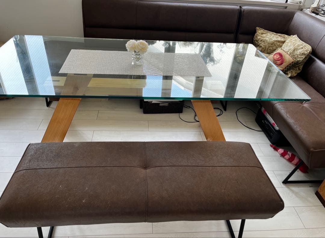 オシャレなダイニングソファ7〜8人掛け　横浜発⭐︎重ねたら乗用車に乗ります