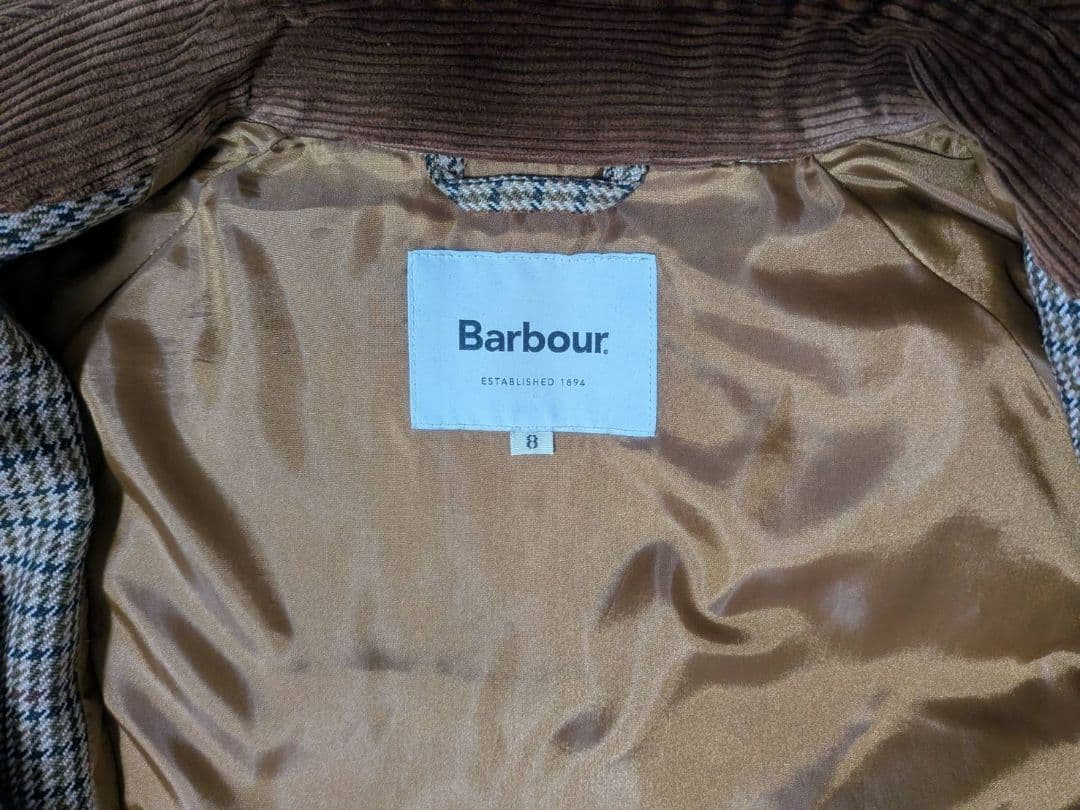 Barbour チェック柄ロングコート