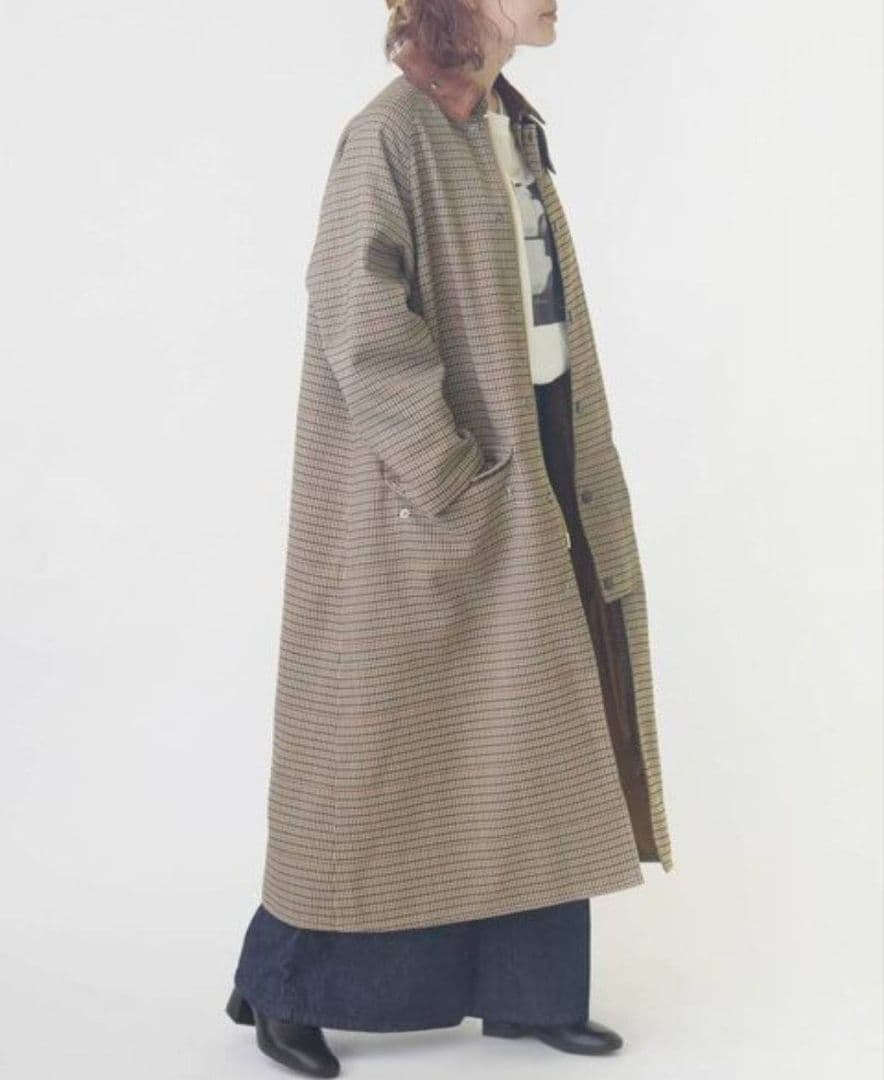 Barbour チェック柄ロングコート