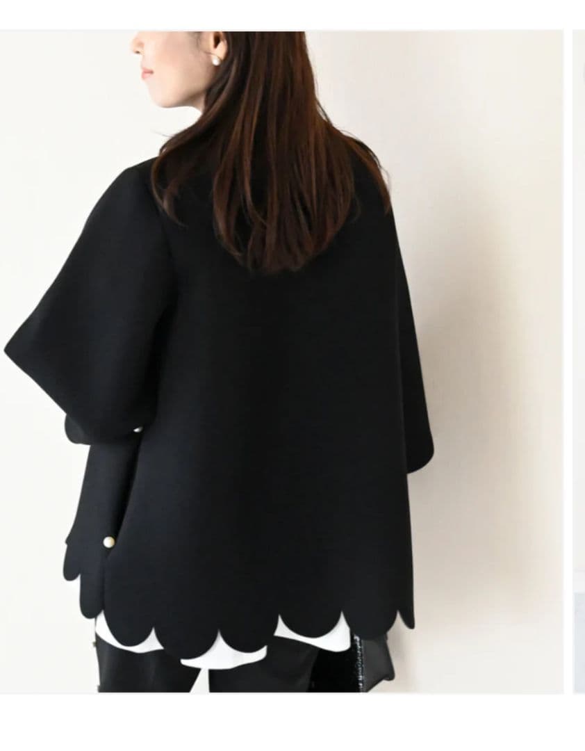 新品Neigeブラック パール付きカットワークジャケット