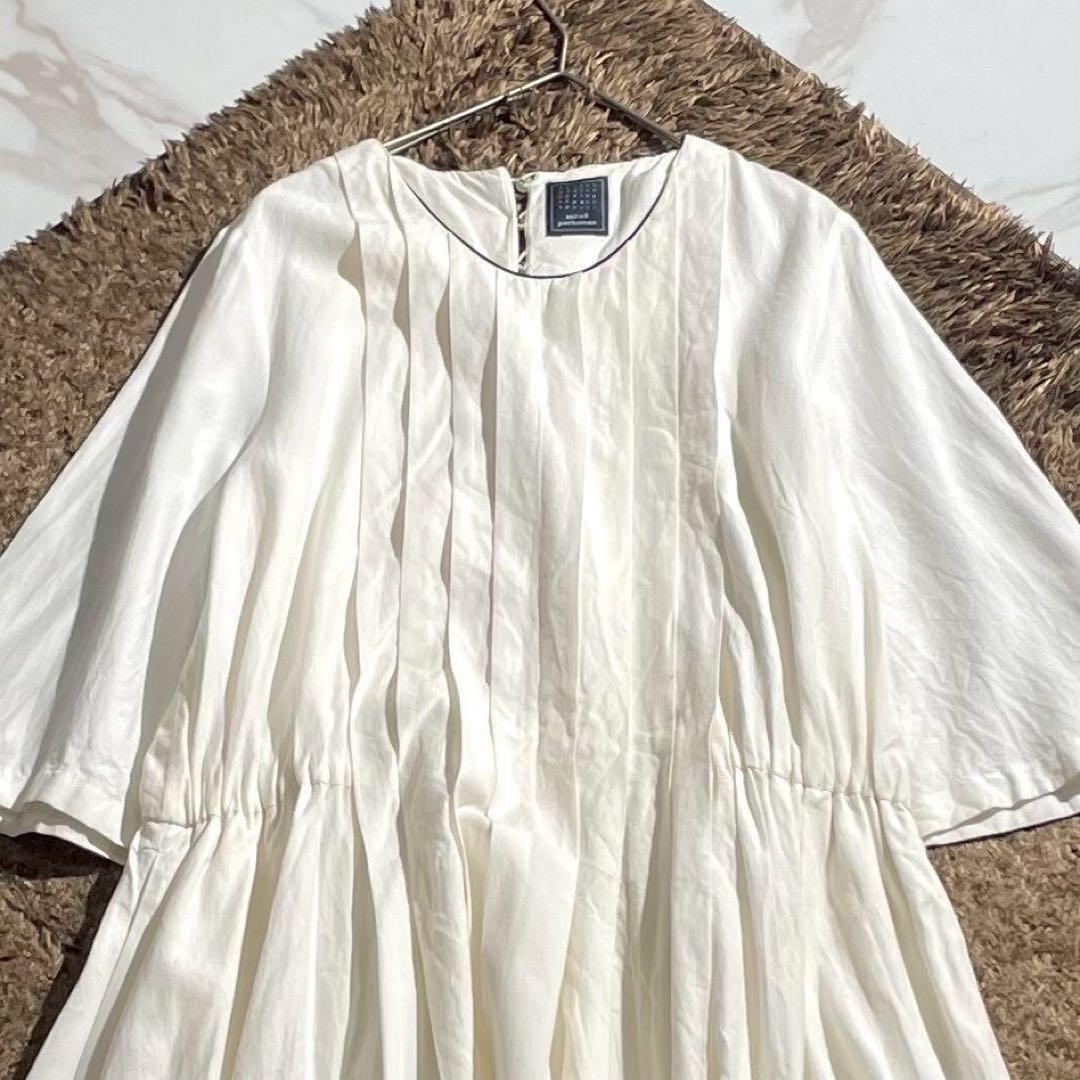 タグ付✨ミナペルホネン pilli シルク フレアスリーブ ギャザーワンピース