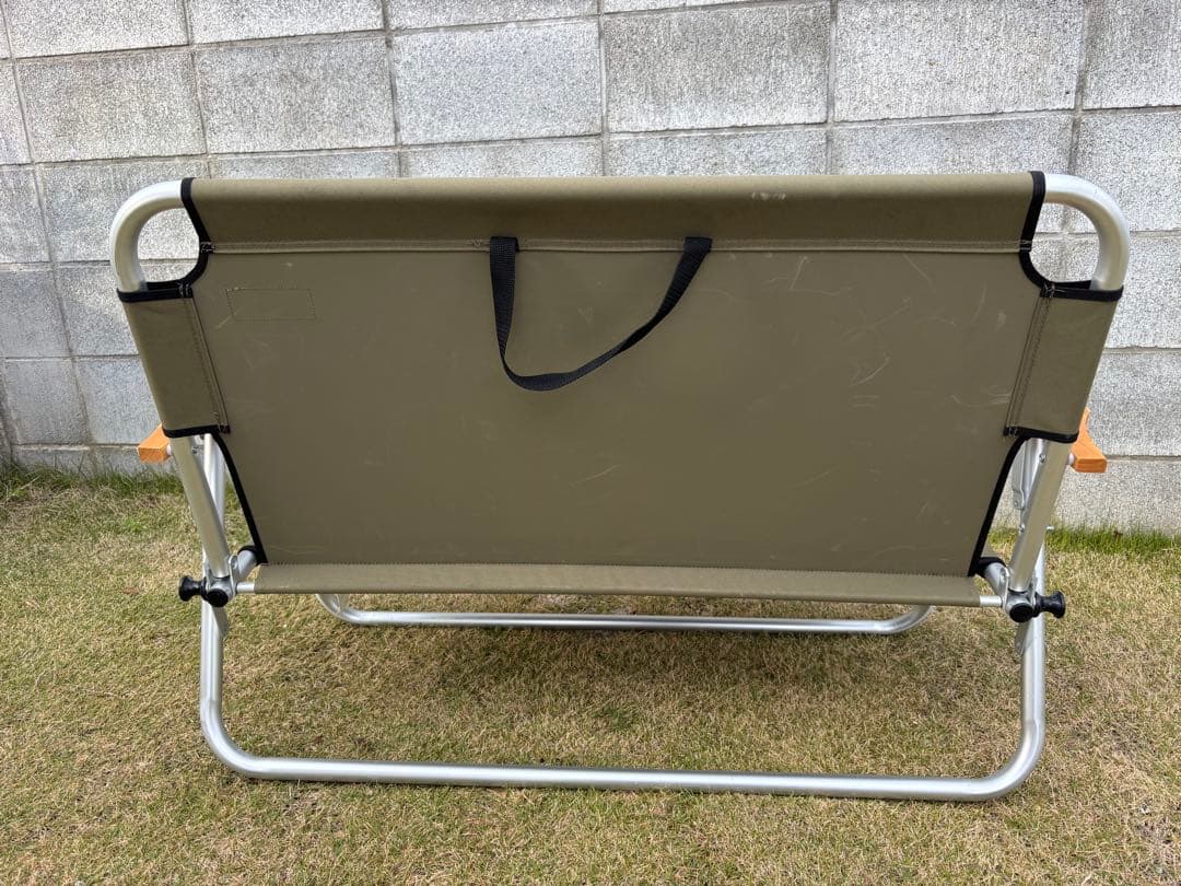 アウトドアベンチ オリーブグリーン 二人掛け