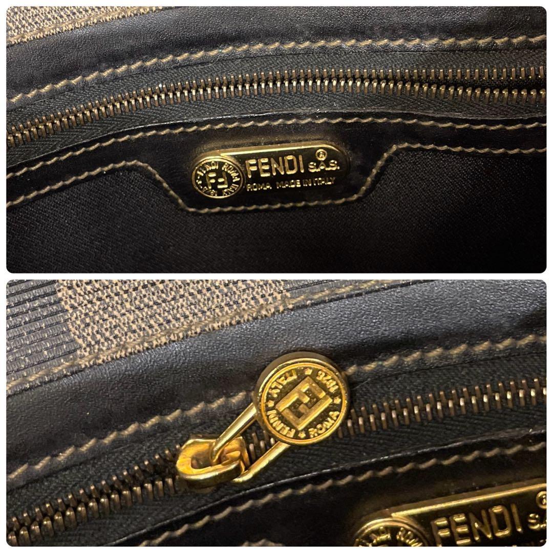 【極美品】FENDI ショルダーバッグ ヴィンテージ ペカン柄 ロゴ金具