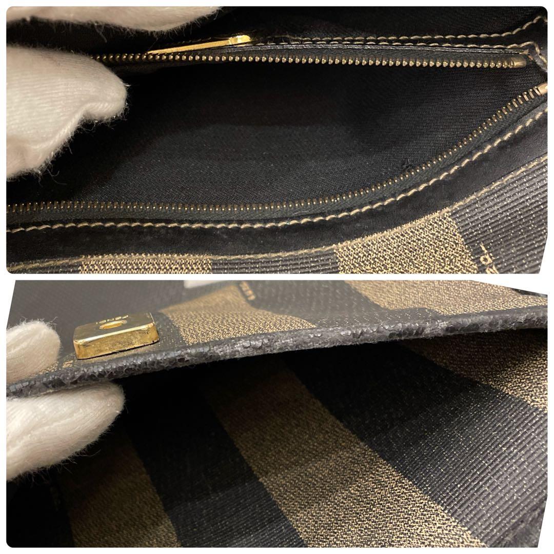 【極美品】FENDI ショルダーバッグ ヴィンテージ ペカン柄 ロゴ金具