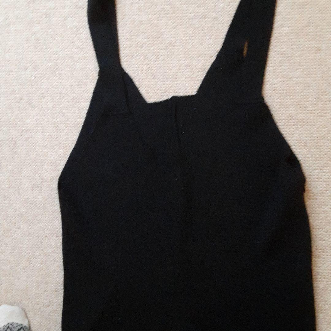 pelleqブラックニットサロペット