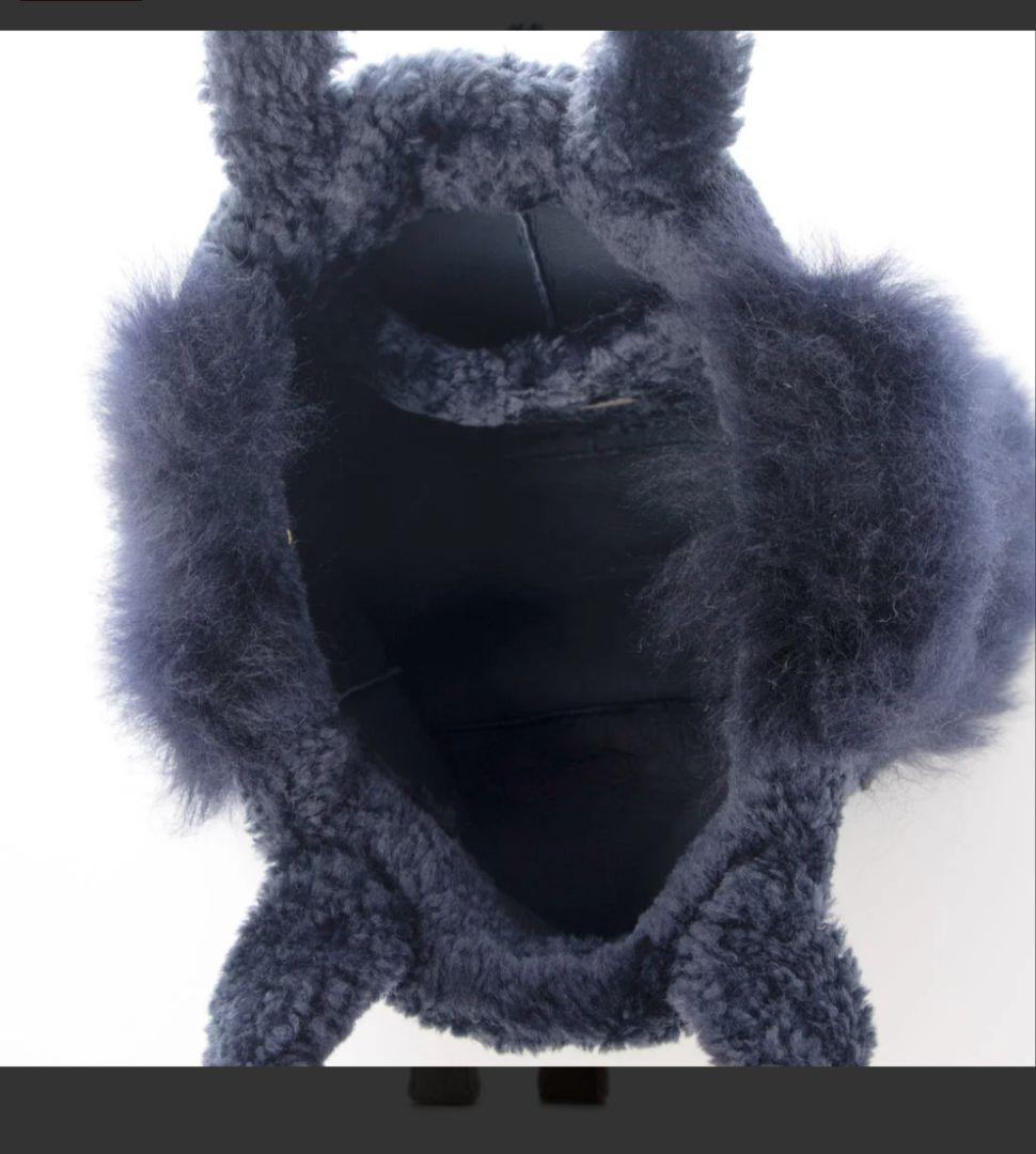 Lisa Conte ファーショルダーバッグ ネイビー