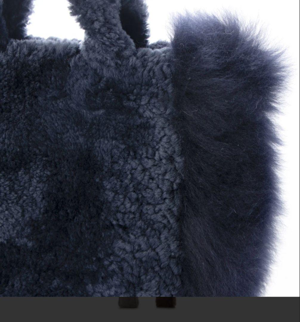 Lisa Conte ファーショルダーバッグ ネイビー