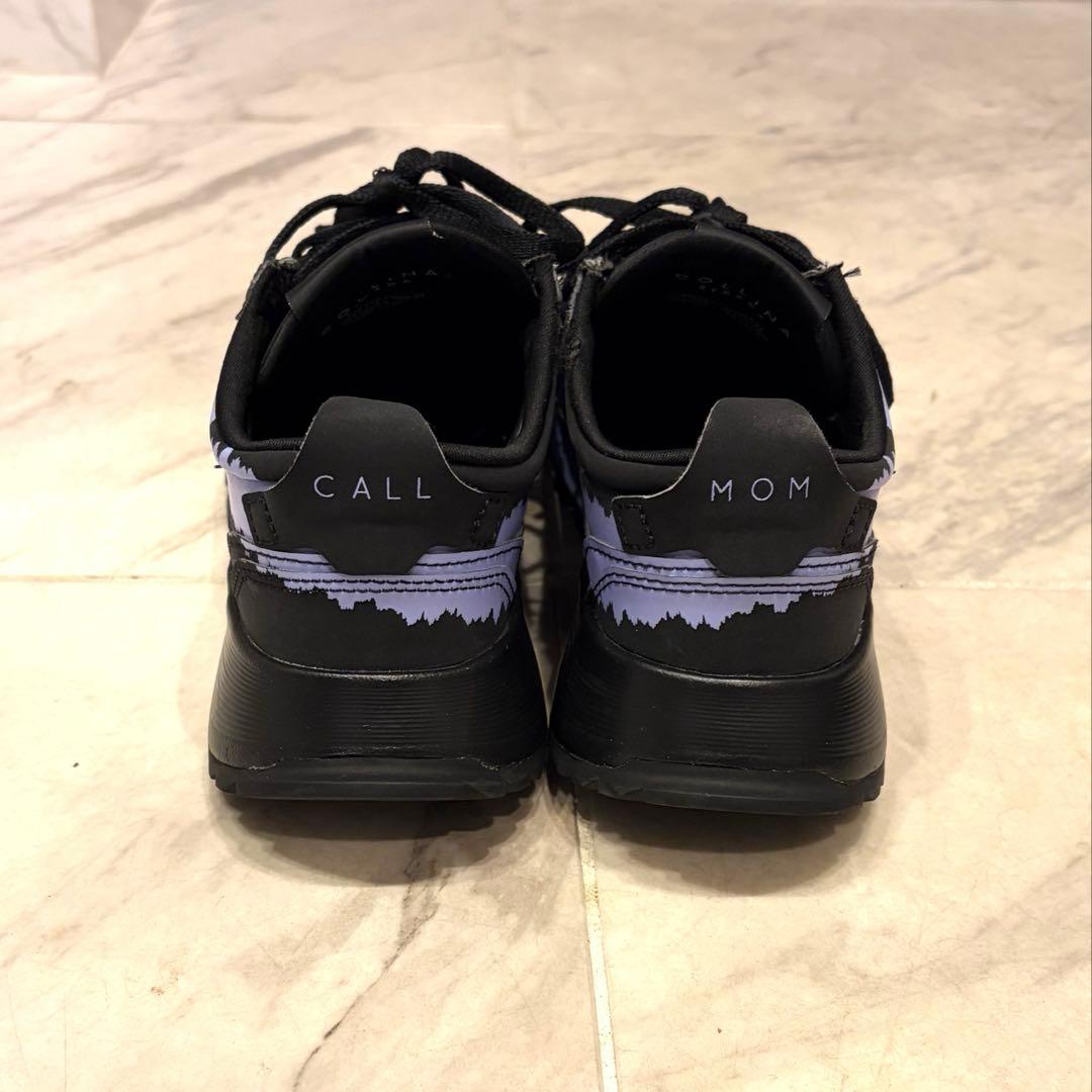 Reebok スニーカー 黒と紫 ストライプ