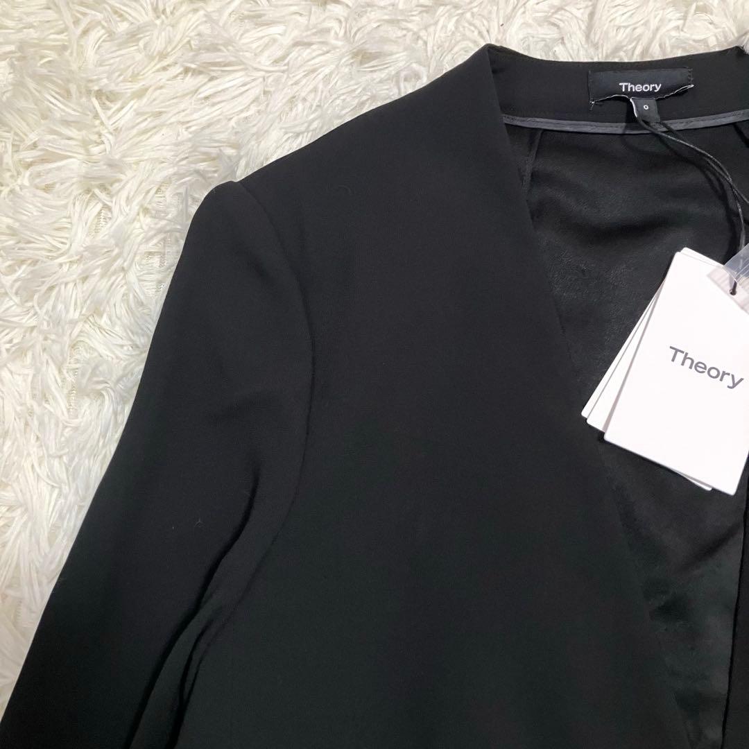 未使用タグ付 セオリー 22SS ノーカラージャケット 1つボタン ブラック