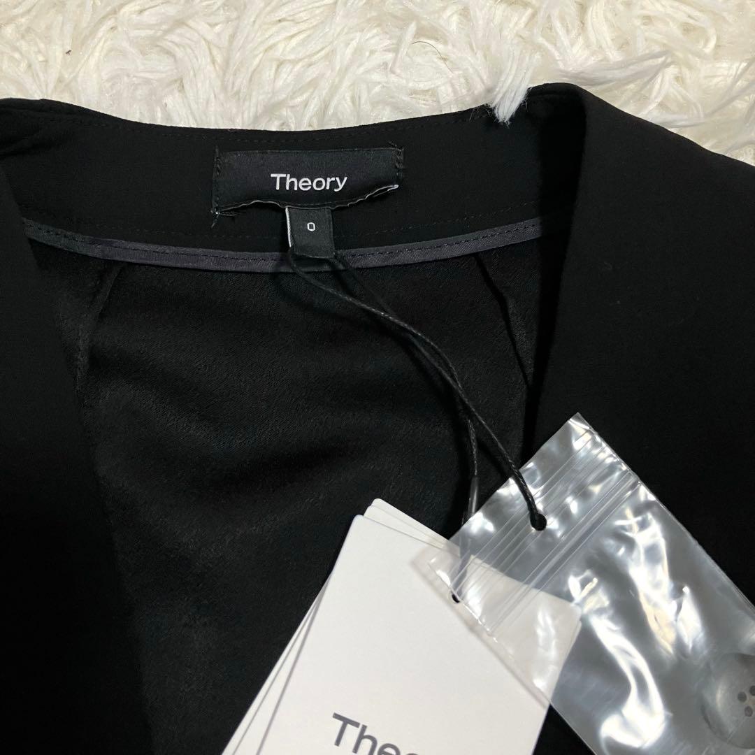 未使用タグ付 セオリー 22SS ノーカラージャケット 1つボタン ブラック