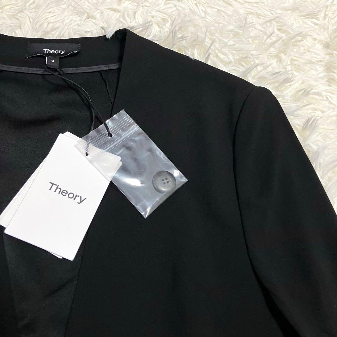 未使用タグ付 セオリー 22SS ノーカラージャケット 1つボタン ブラック