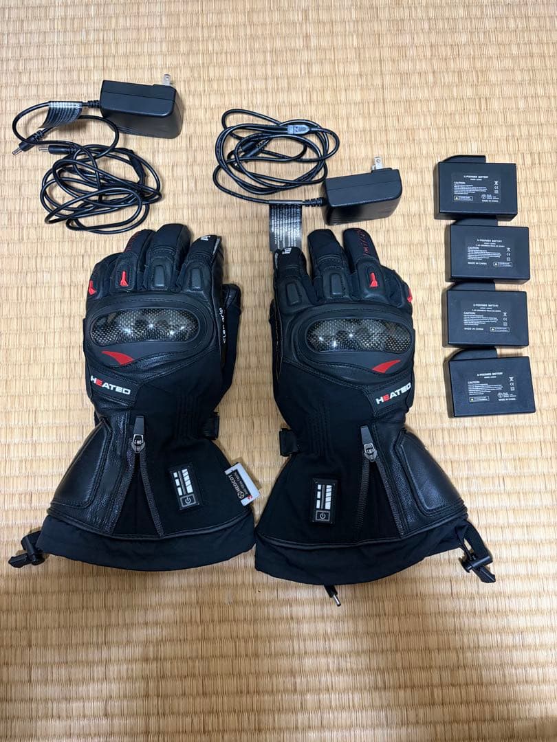 IDEAL 電熱グローブ Lサイズ （充電器×2、バッテリー4個付き）