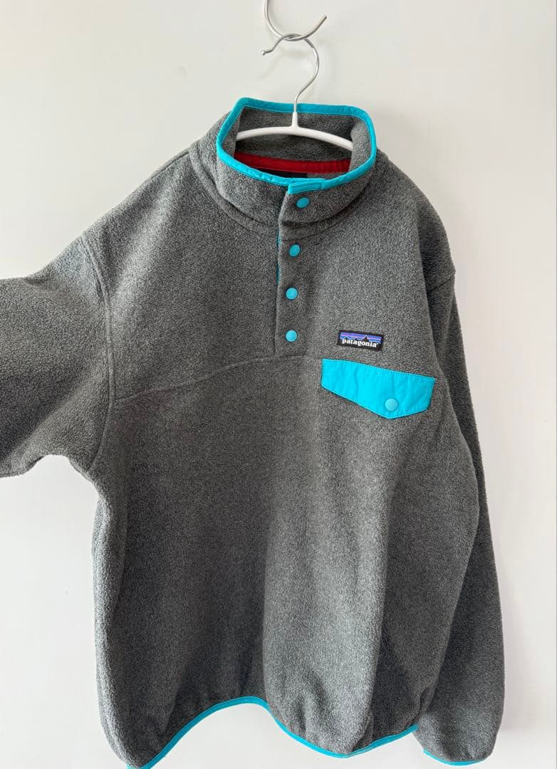patagonia スナップT シンチラ フリースジャケット グレー ミント M