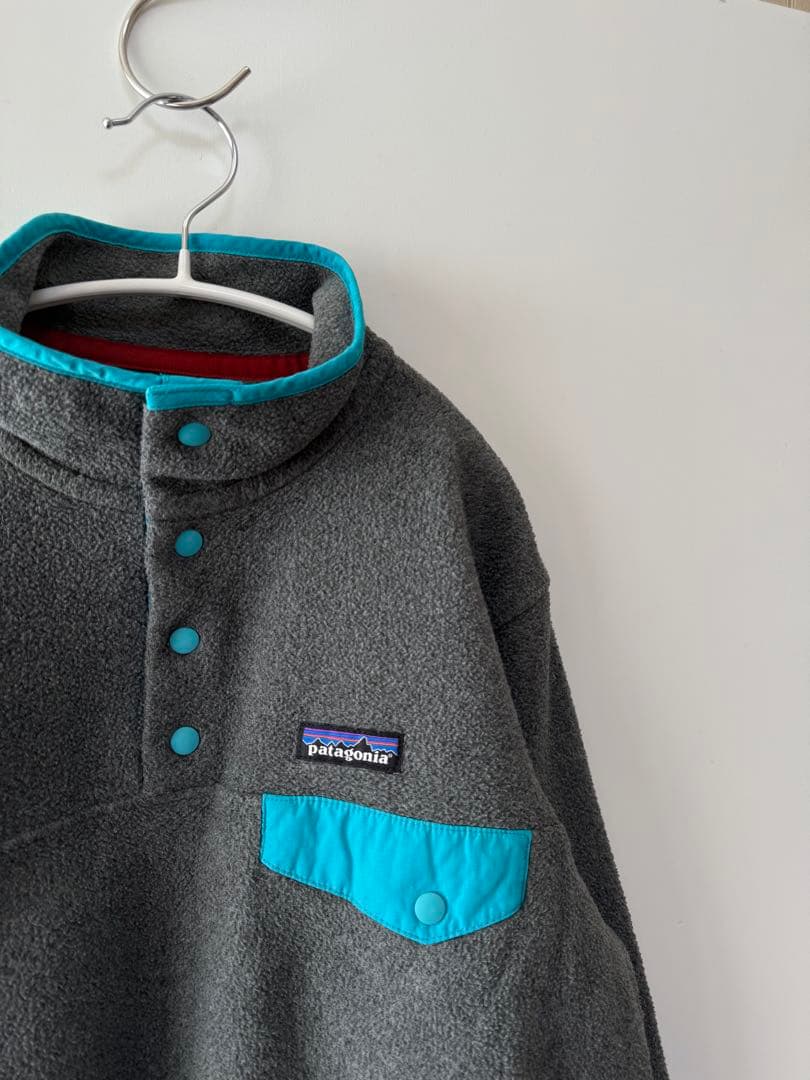 patagonia スナップT シンチラ フリースジャケット グレー ミント M