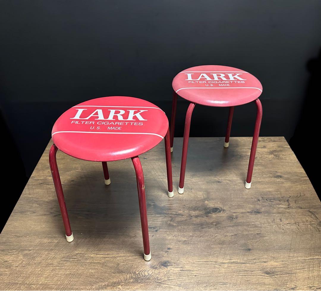 昭和レトロ レアヴィンテージ　LARK 丸椅子 スタッキングスツール 2脚セット