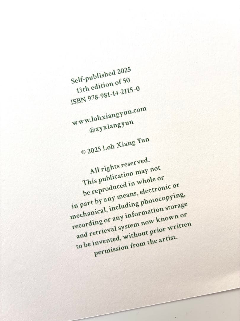 ZINE　Loh Xiang Yun　Organised scenery布写真集