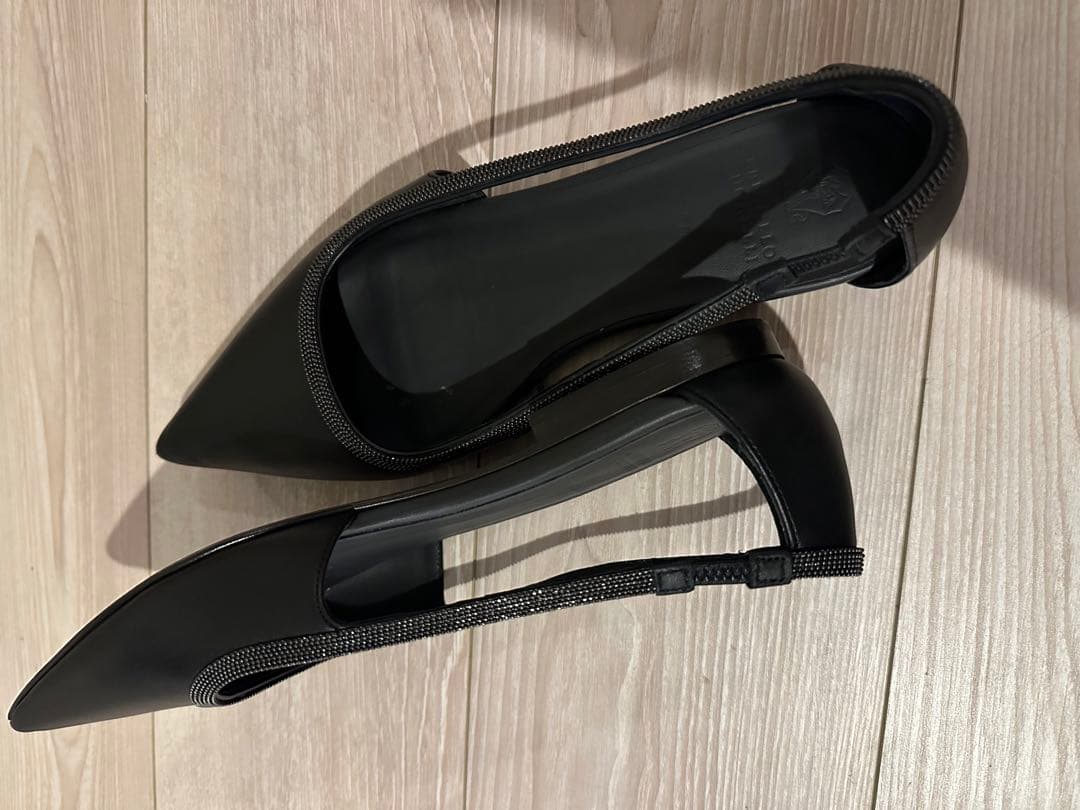 BRUNELLO CUCINELLI ブラックフラットシューズ 38