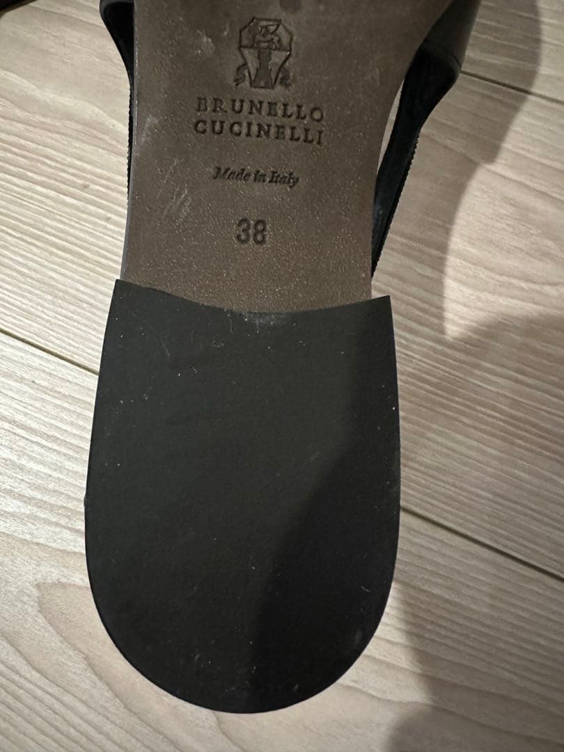 BRUNELLO CUCINELLI ブラックフラットシューズ 38
