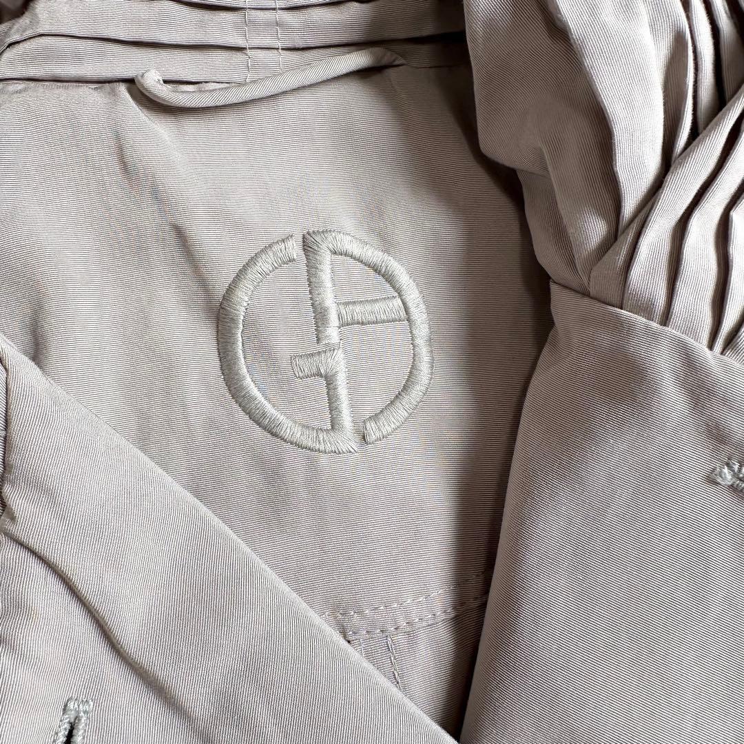 極美品 ジョルジオアルマーニ ベージュ フード付きロングコート 38