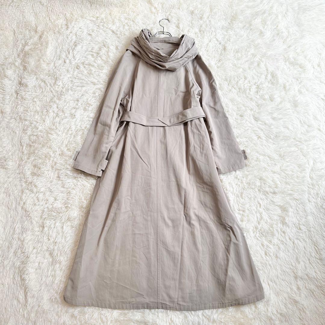 極美品 ジョルジオアルマーニ ベージュ フード付きロングコート 38