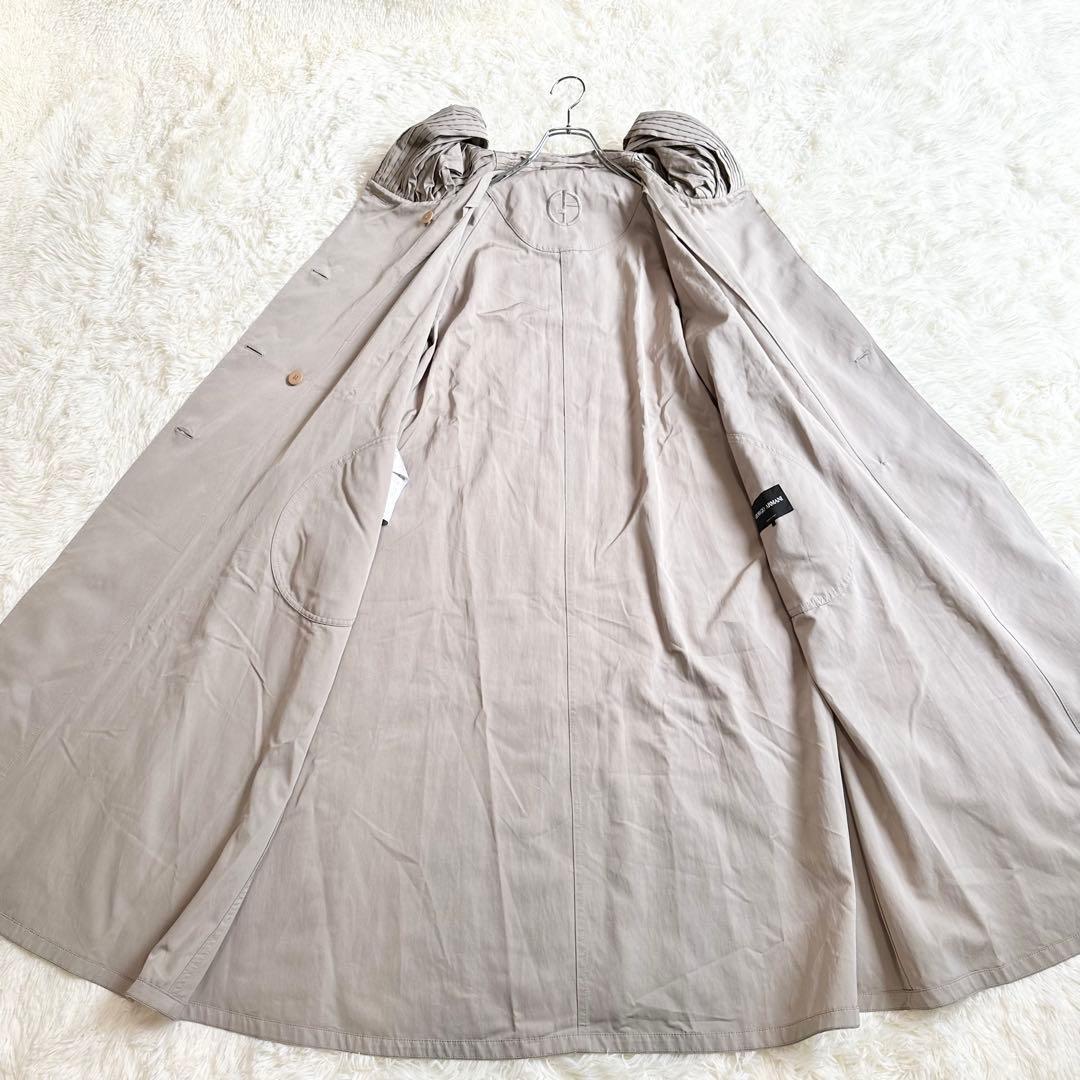 極美品 ジョルジオアルマーニ ベージュ フード付きロングコート 38