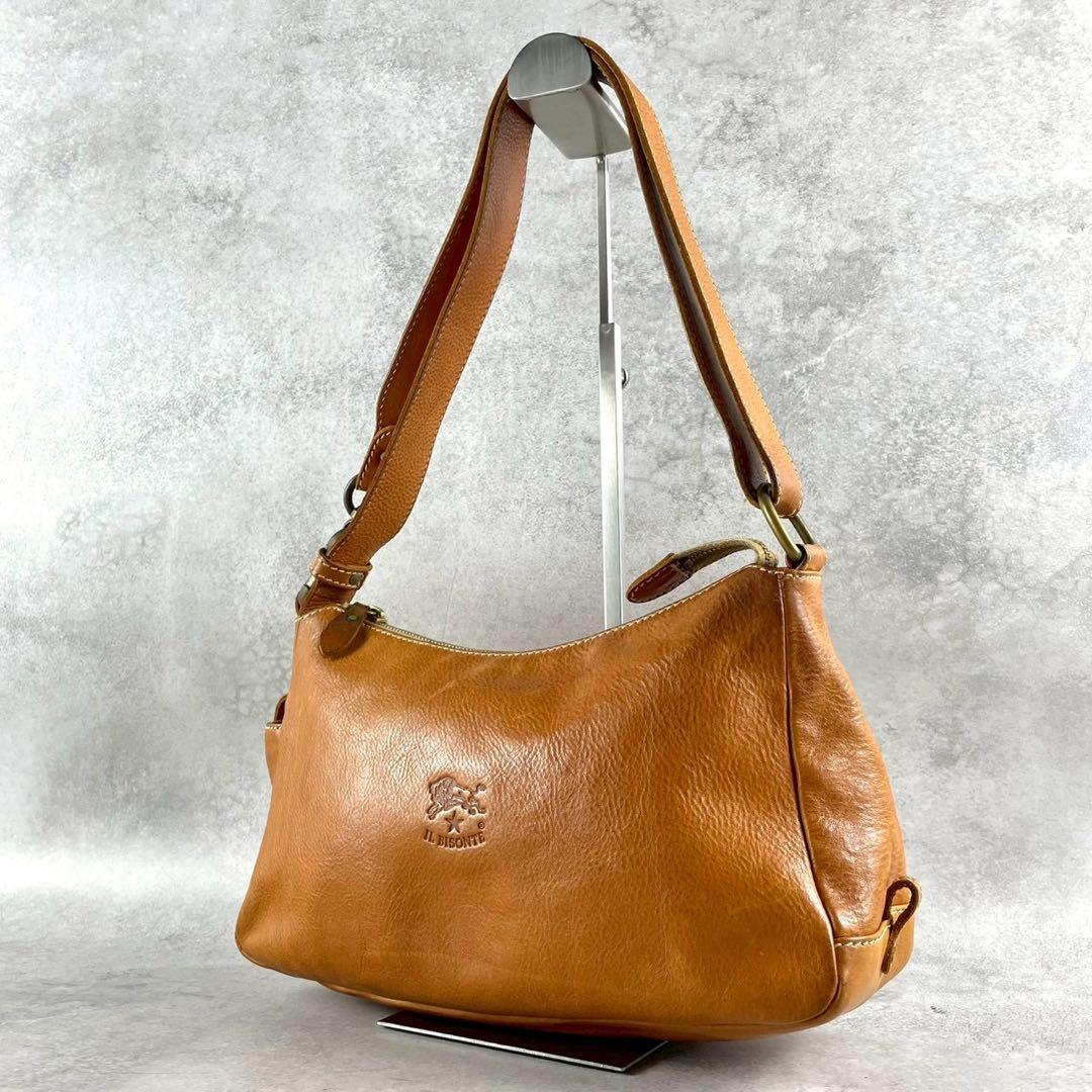 イルビゾンテ　2way ショルダーバッグ　ブラウン ヌメ革　ロゴ