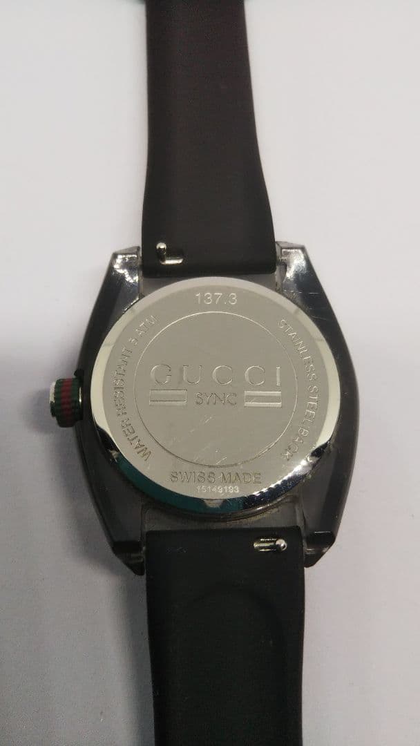 【稼働品】GUCCI ラバーベルト ブラック