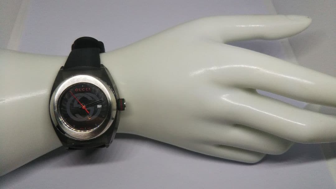 【稼働品】GUCCI ラバーベルト ブラック