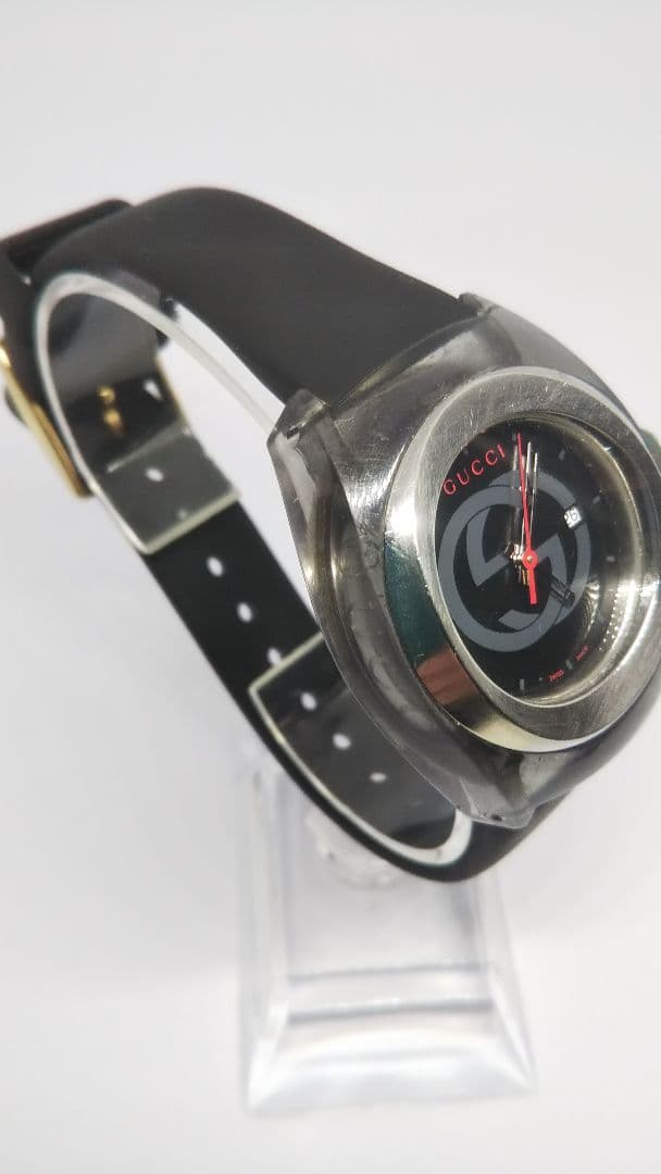 【稼働品】GUCCI ラバーベルト ブラック